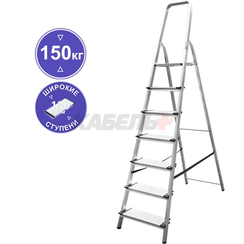 Стремянка ал. 1х 7 ступень 130мм серия NV1117 Новая высота