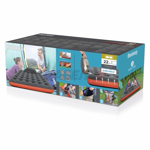 67703 Матрас надувной "Roll & Relax" 152 x 203х 22см с сумкой-насосом BESTWAY