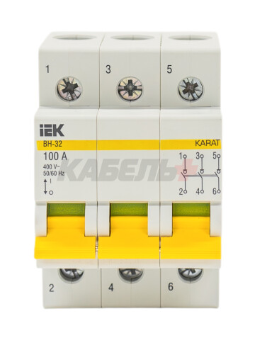 KARAT Выключатель нагрузки (мини-рубильник) ВН-32 3P 100А IEK