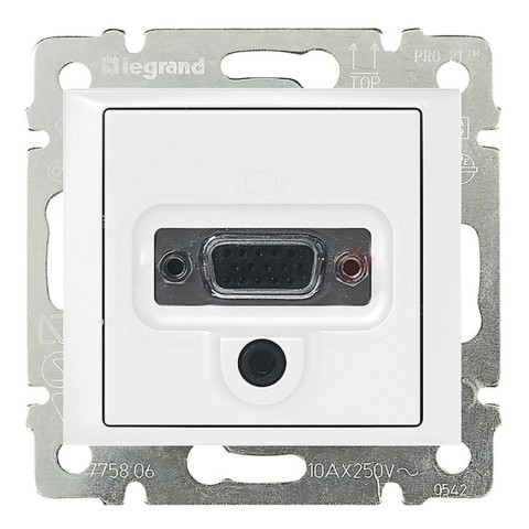 Valena - Розетка HD 15 + гнездо диам. 3,5 мм., белая