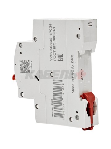 Автоматический выключатель YON max типа MD63S, 4,5кА, 1 полюс, хар-ка C, 25А DKC