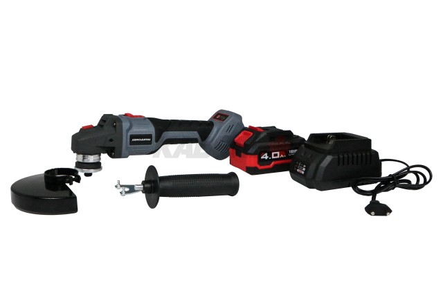 Аккумуляторная бесщеточная E0080 УШМ PROFIPOWER MKDGA-20V (20В, Li-ion-2шт, 4Ач, 125 мм, 0-9000 об/мин, З/У, кейс)