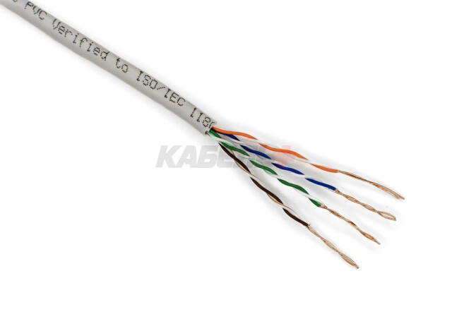 ITK Витая пара U/UTP кат.5E 4х2х24AWG solid PVC серый (305м) РФ