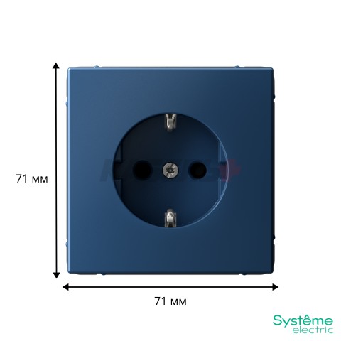 ARTGALLERY РОЗЕТКА с заземлением со шторками, 16А, механизм, быстрозажим. клем., АКВАМАРИН