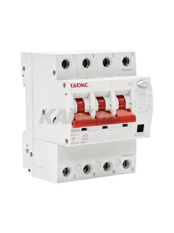 Дифавтомат YON max типа MDR, 3P+N, 30mA, 32A, хар-ка C, 6kA, тип A DKC