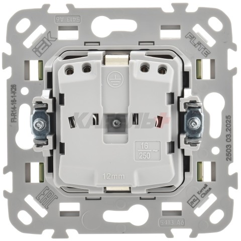FLITE Розетка с заземлением с защитными шторками безвинтовое крепление 16А РСш11-1-ФлО оливковый IEK