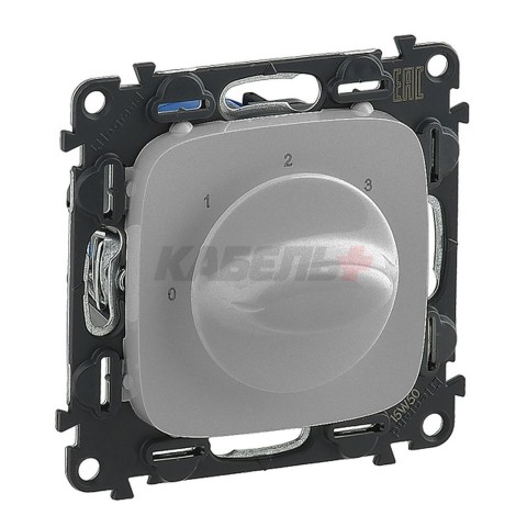 Valena Allure - Выключатель вентилятора 4-х позиционный, до 2.5кВт, алюминий (инд. упаковка)