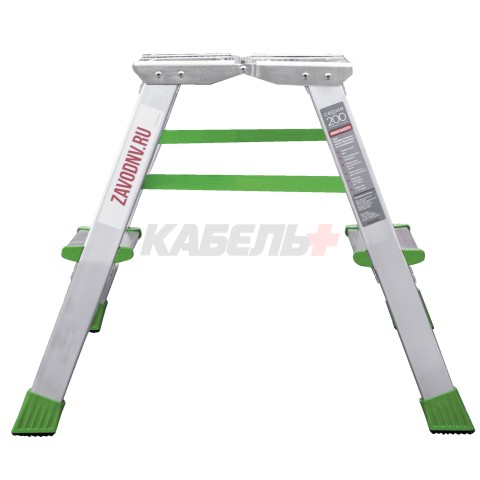 Стремянка 2 ступени ал. 2-х сторонняя с увеличенной площадкой (260мм) серия NV212 Новая высота