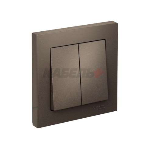 ATLASDESIGN 2-клавишный ВЫКЛЮЧАТЕЛЬ, сх.5, 10АХ, в сборе, быстрозажим. клем., МОККО