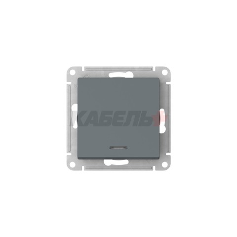 ATLASDESIGN 1-клавишный ПЕРЕКЛЮЧАТЕЛЬ с подсветкой, сх.6а, 10АХ, мех., быстрозажим. клем., ГРИФЕЛЬ