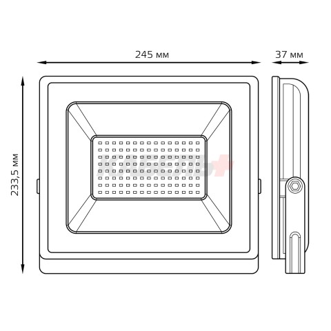 Прожектор светодиодный Gauss Elementary G2 100W 9500lm IP65 6500К белый 1/16