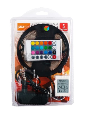 Лента светодиодная  Блистер MVS-2835/54-IP65-220V RGB 5m Jazzway