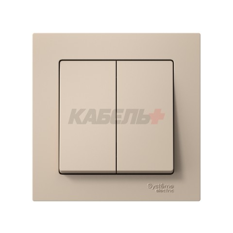 ATLASDESIGN 2-клавишный ВЫКЛЮЧАТЕЛЬ, сх.5, 10АХ, в сборе, ПЕСОЧНЫЙ