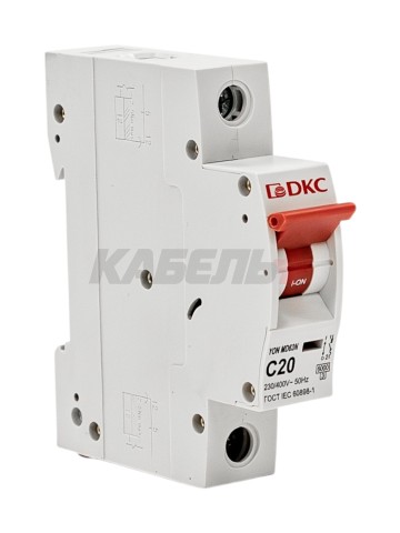 Автоматический выключатель YON max типа MD63N, 6кА, 1 полюс, хар-ка C, 20А DKC