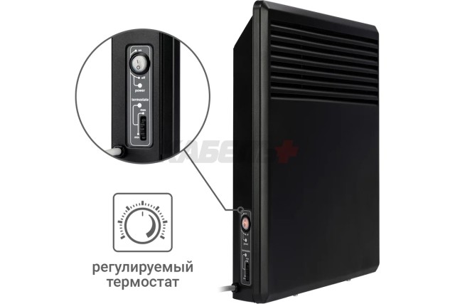 Конвектор электрический ЭК-1000С, 1000 Вт, термостат, СТИЧ, черный, TDM