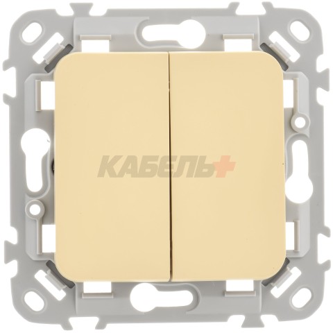 FLITE Выключатель 2-клавишный 10А ВС12-1-0-ФлН навахо IEK