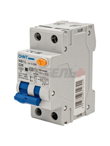 Дифавтомат NB1L 1P+N C25 30mA тип AC 10kA (36mm) (R)