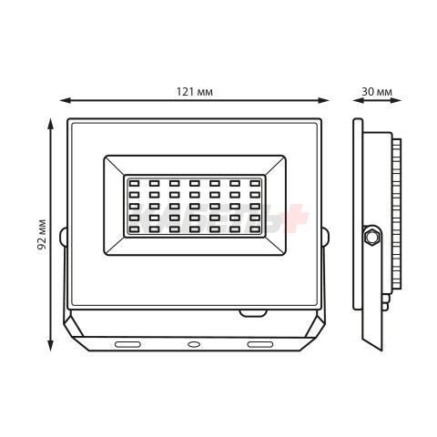 Прожектор светодиодный Gauss Elementary 20W 1800lm IP65 6500К ХАКИ 1/60