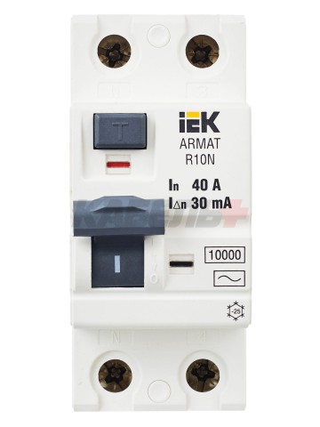 ARMAT Выключатель дифференциального тока R10N 2P 40А 30мА тип AC IEK