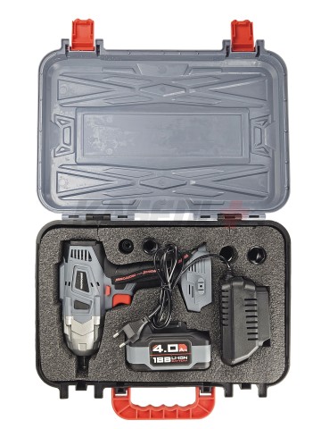 Аккумуляторный гайковерт бесщеточный ударный E0105 ProfiPower DWDTW-20V (Li-ion-1шт, 4.0Ач, 600Нм, З/У, кейс)