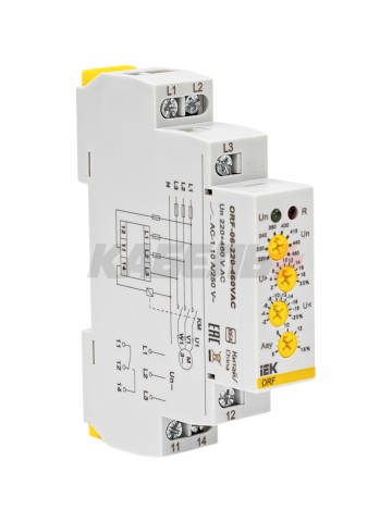 Реле контроля фаз ORF-06 трехфазное 220-460В AC IEK