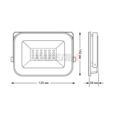Прожектор Gauss Qplus 20W 2100lm 6500K 200-240V IP65 графитовый LED 1/20
