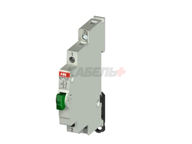 Кнопка E215-16-11D, 1NO+1NC, 16A(250VAC), без фикс., зеленая кнопка, 0,5M