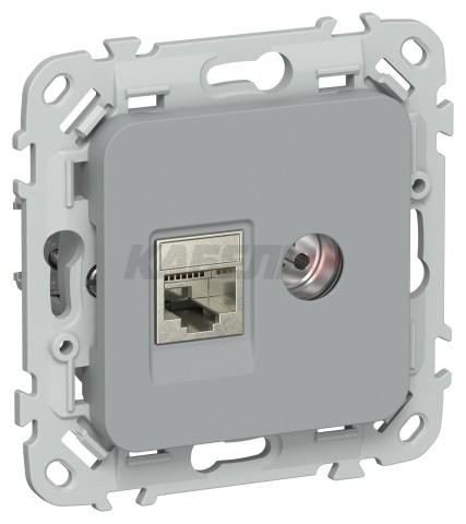 FLITE Розетка 2-местная RJ45/TV категория 6 STP РКТВ6-2-1-ФлС серый IEK