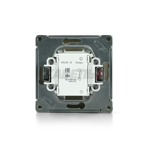 ARTGALLERY 1-клавишный ВЫКЛЮЧАТЕЛЬ КНОПОЧНЫЙ, 10А, механизм, АЛЮМИНИЙ