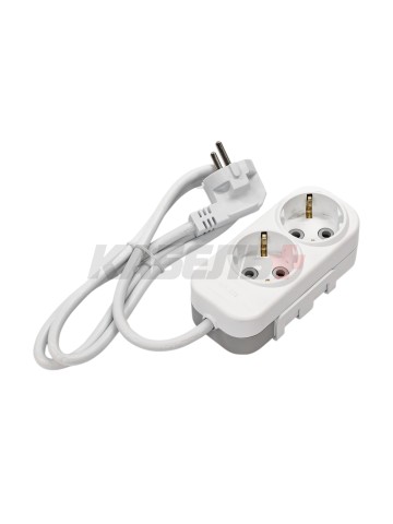 EL-BI,Myra,удлинитель 2гн1м с/з белый,527-010201-211