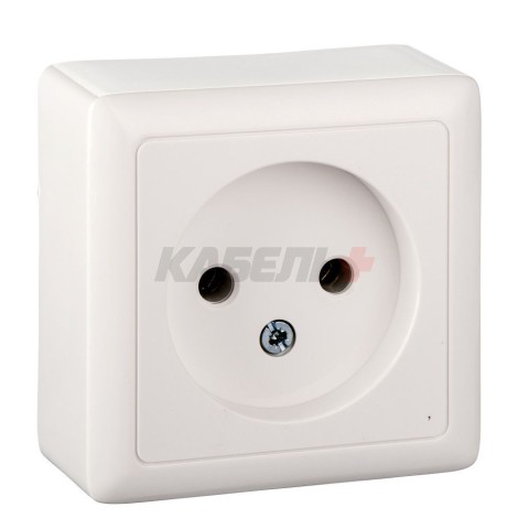 ХИТ О/У РОЗЕТКА без заземления без шторок, ИЗОЛ.ПЛ., 10А, 250В, БЕЛЫЙ
