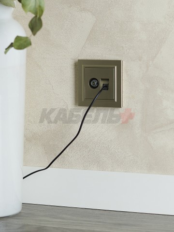 BRITE Розетка двойная TV+RJ45 кат.5E РТВ/РК12-БрШ шампань IEK