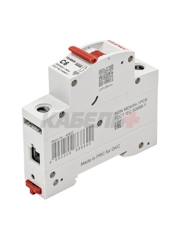 Автоматический выключатель YON max типа MD63N, 6кА, 1 полюс, хар-ка C, 6А DKC