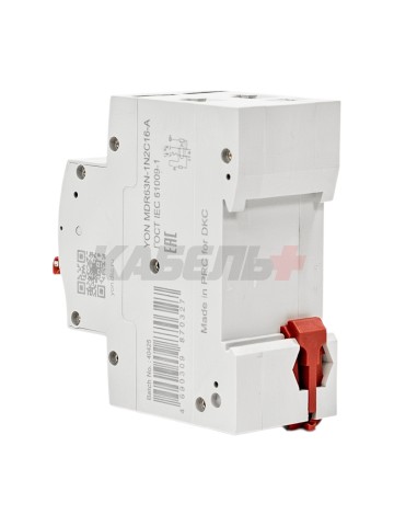 Дифавтомат YON max типа MDR, 1P+N, 30mA, 16A, хар-ка C, 6kA, тип А DKC