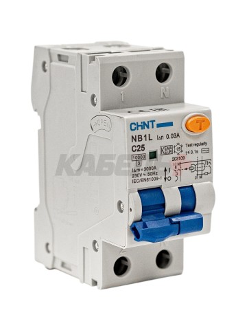 Дифавтомат NB1L 1P+N C25 30mA тип AC 10kA (36mm) (R)
