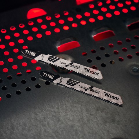 Пилка для электролобзика по металлу T118B 76 мм 12 зубьев на дюйм 3-6 мм (2 шт./уп.) Kranz