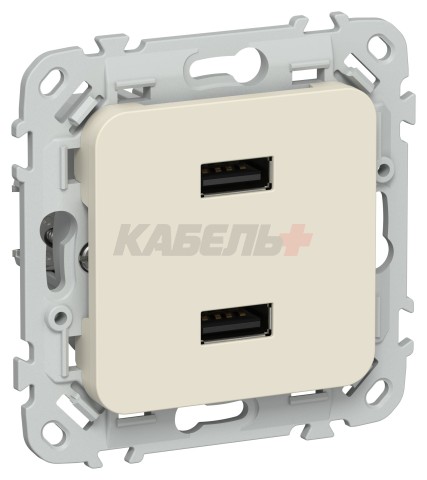 FLITE Розетка USB A+A 3,1А РЮ-2-ФлСл сливочный IEK