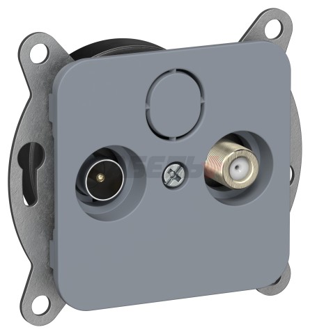 FLITE Розетка 2-местная TV+SAT экранированная проходная РТВс-2-1-2-ФлМ маренго IEK