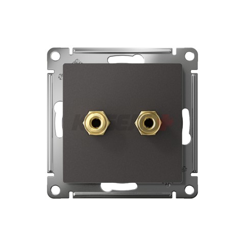 ATLASDESIGN АУДИОРОЗЕТКА двойная, БАЗАЛЬТ