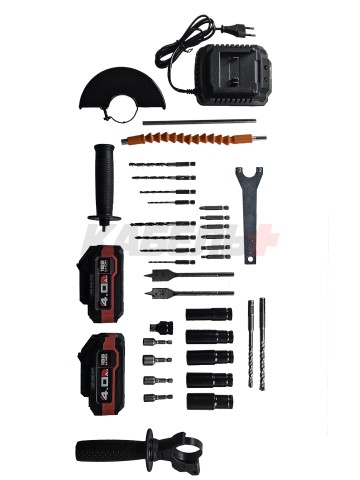 Аккумуляторный бесщеточный E0247 НАБОР 3в1 PROFIPOWER ProfiSet-3E18 (Li-ion-2шт, 4Ач, З/У, кейс, E0080,T0056, T0058)