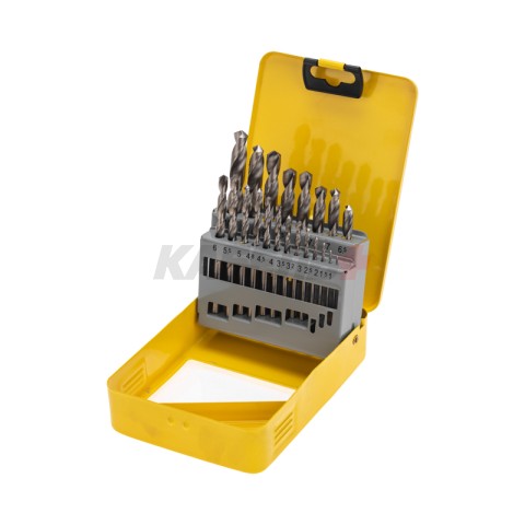 Набор сверл по металлу, 1-10мм (через 0,5мм, 3,2мм, 4,8мм), HSS, цилиндрический хвостовик, металличе