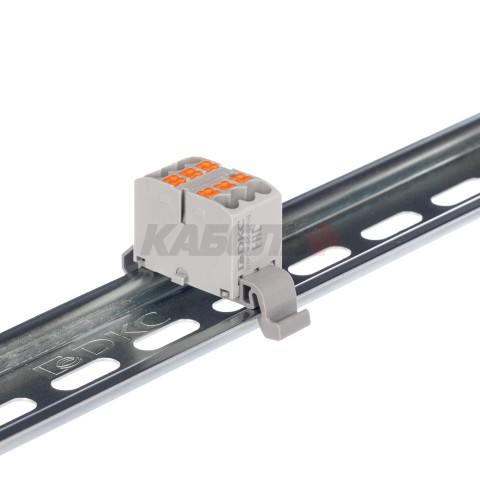 Блок распределительный, зажим push-in, 6 точек подключения 2,5 кв.мм, серый DKC