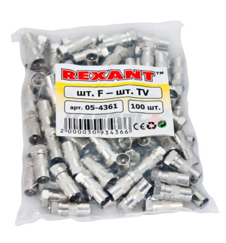 Переходник штекер F – штекер TV REXANT
