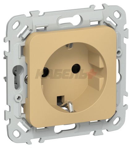 FLITE Розетка с заземлением с защитными шторками безвинтовое крепление 16А РСш11-1-ФлШм шамуа IEK