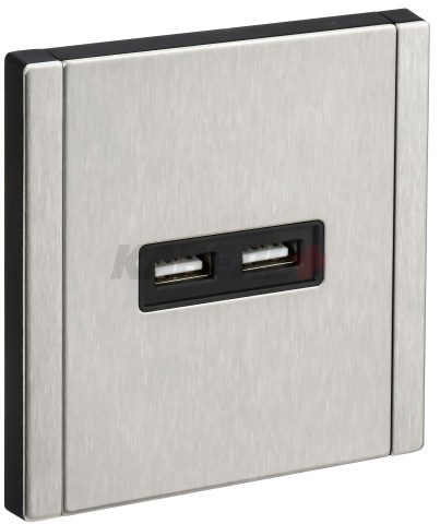 FORTE&PIANO Розетка USB A+A 3,1А FP749M металл никель IEK
