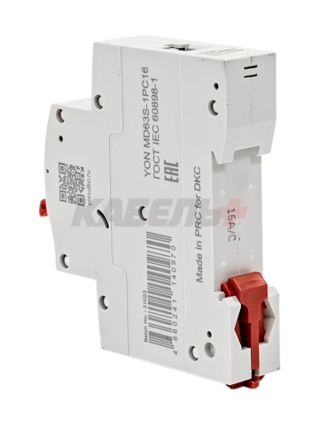 Автоматический выключатель YON max типа MD63S, 4,5кА, 1 полюс, хар-ка C, 16А DKC