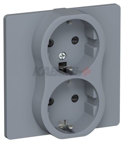 FLITE Розетка 2-местная с заземлением с защитными шторками 16А РСш12-0-К-ФлМ маренго IEK