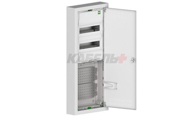 Щит настенный MSF TWIN RN комбинированный, 2*12М+2xМП перф., N/PE-шинки, 1xSCHUKO, мет. дверь, белый RAL9016, 358x853x100mm, IP30
