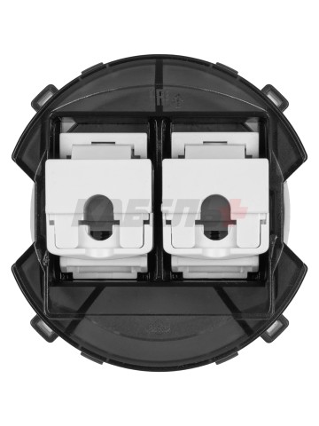 Розетка компьютерная двойная RJ45 белая, "Байкал" TDM
