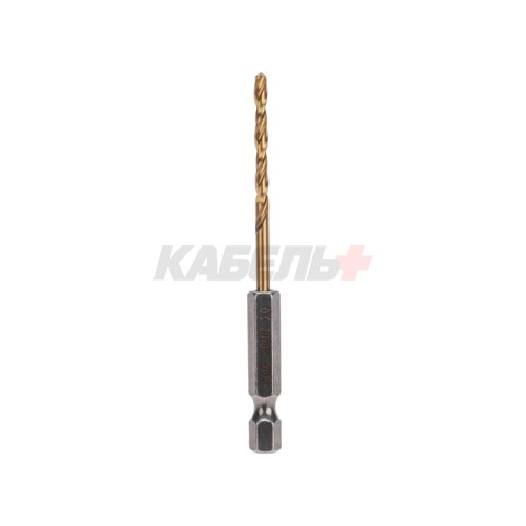 Сверло по металлу, 3мм, Р6М5, ТИТАН, шестигранный хвостовик (1 шт. в упаковке) DIN 338 KRANZ